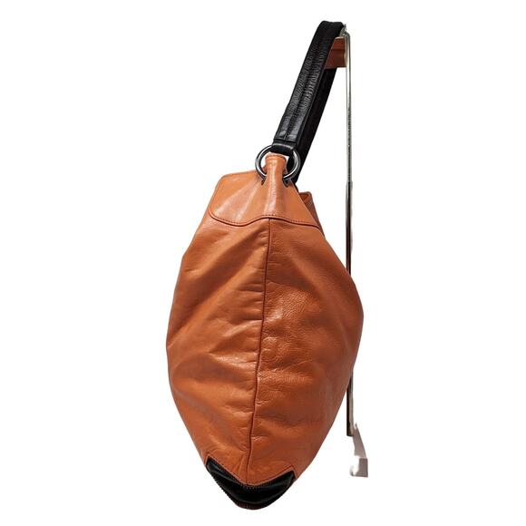 Latico Salmon Espresso Orange Rosie Leather Shoulder Bag Purse - Picture 8 of 16